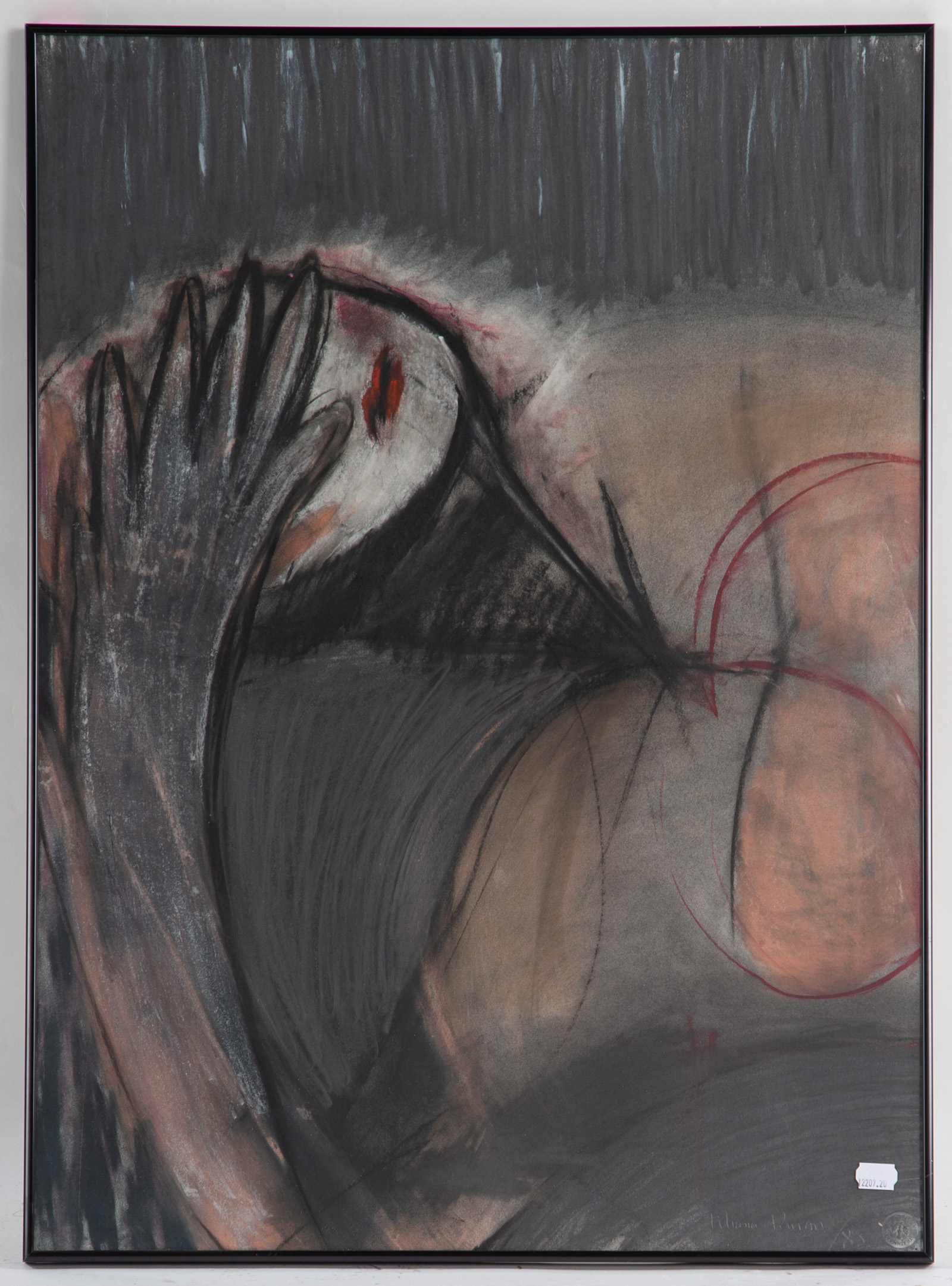 DUNHAM. "FEMALE NUDE," PASTEL
