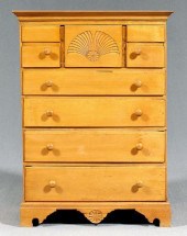 Dunlap School maple tall chest