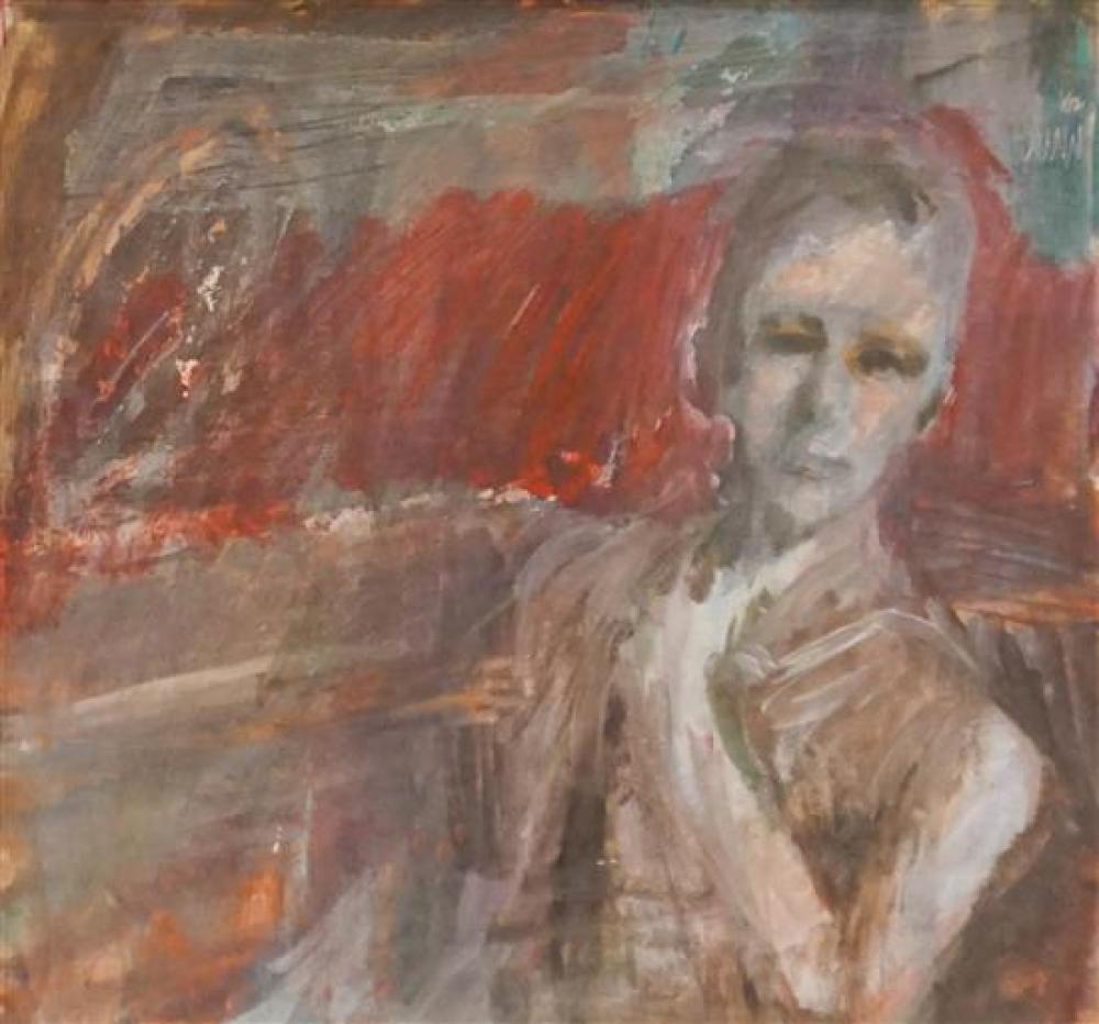 DUNN, SEATED WOMAN, GOUACHE ON
