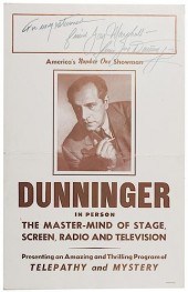 DUNNINGER IN PERSON. THE MASTE