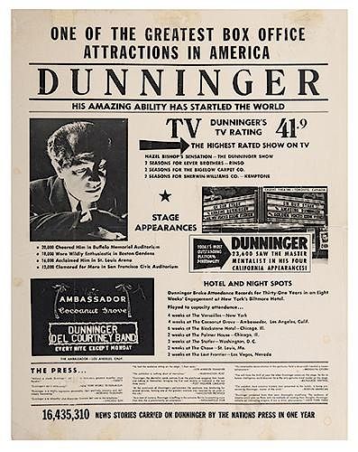 DUNNINGER, JOSEPH. ONE OF THE