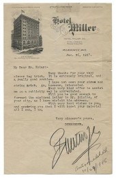DUNNINGER SIGNED LETTER, RPPC,