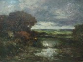 DUPRE, Jules. Oil on Panel Fig