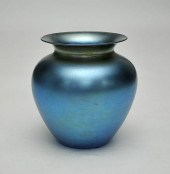 DURAND BLUE ART GLASS GLOBULAR