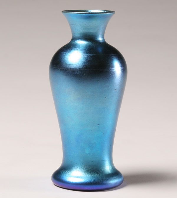 Durand iridescent blue art glass