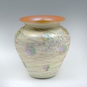 DURAND THREADED GLASS VASE: Du