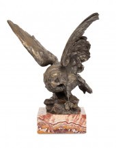 DURASSIER, BRONZE OWL SCULPTUR