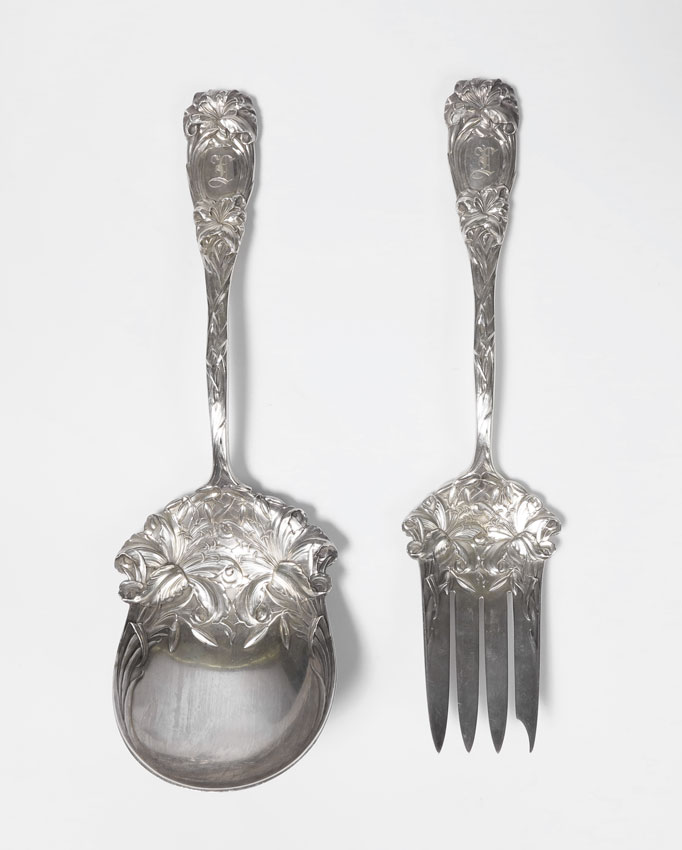 DURGIN ORNATE STERLING SALAD SET: 2
