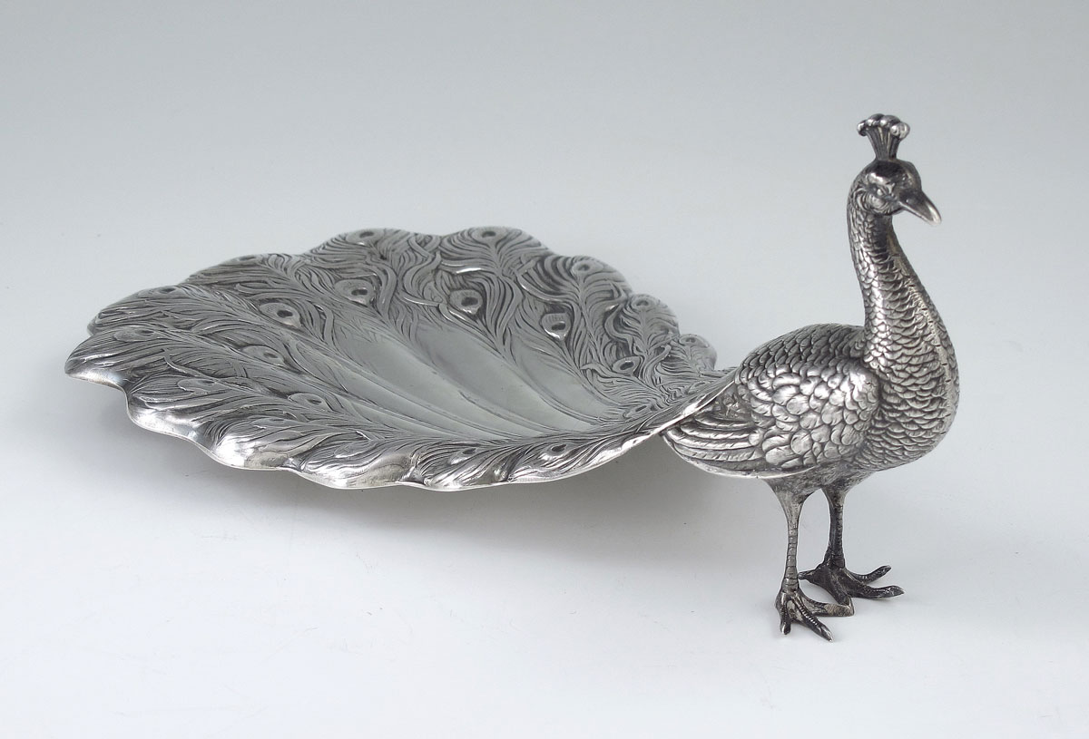 DURGIN STERLING FIGURAL PEACOCK