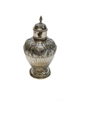 DUTCH 833 SILVER TEA CADDY, C.