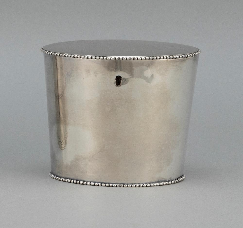 DUTCH .875 SILVER TEA CADDY