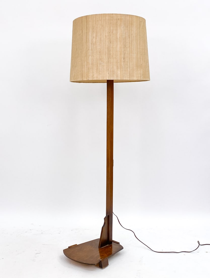 DUTCH ART DECO OAK FLOOR LAMP C.