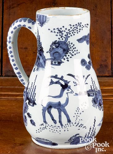 DUTCH BLUE AND WHITE DELFT PITCHER,