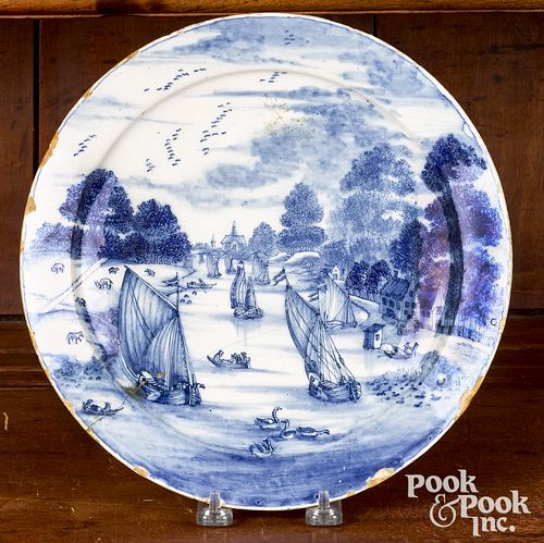 DUTCH BLUE AND WHITE DELFT PLATE,