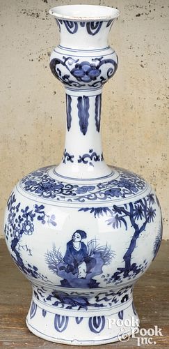 DUTCH BLUE AND WHITE DELFT VASE,