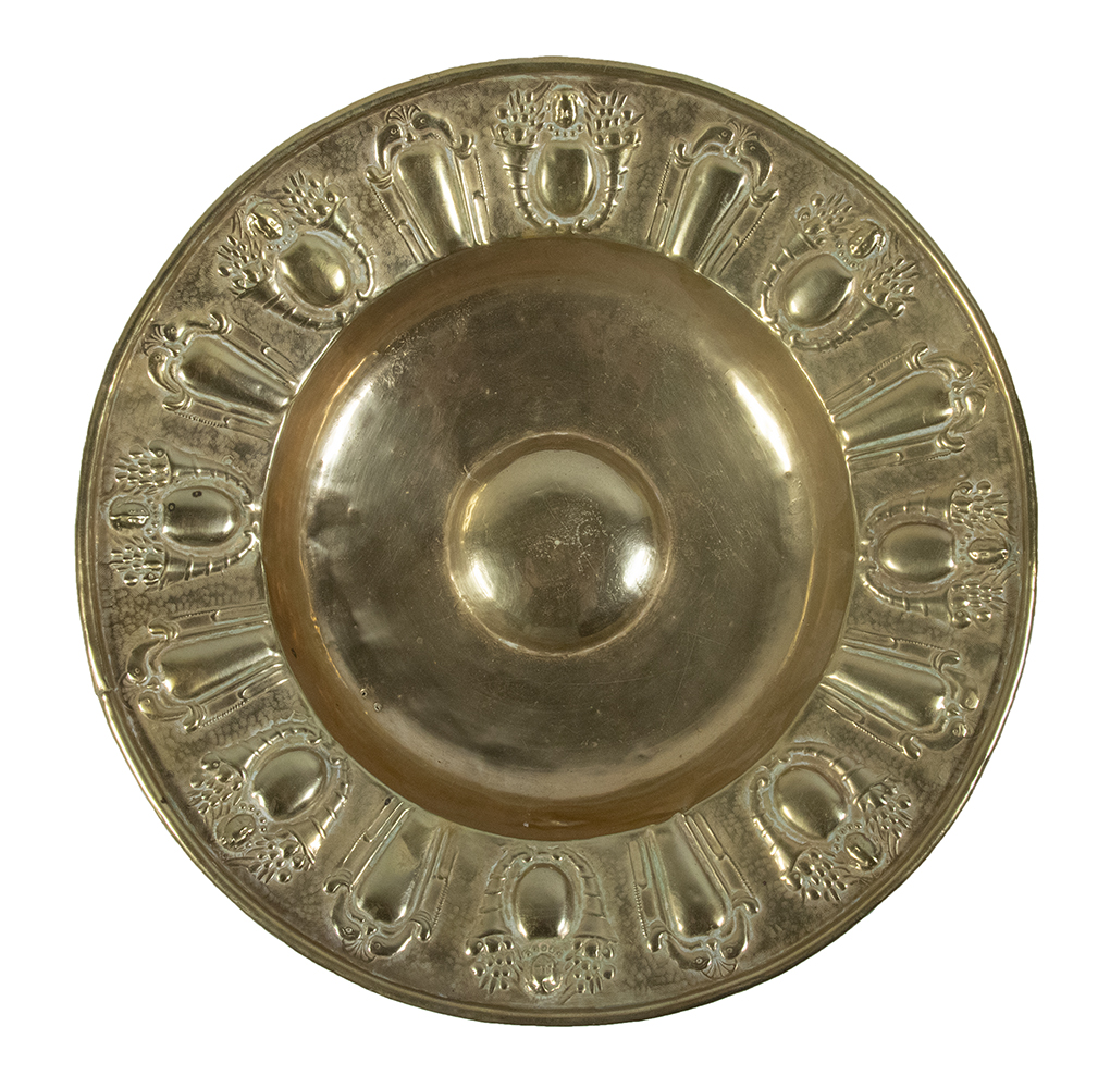 DUTCH BRASS ALMS DISH 18th c.