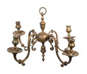 DUTCH BRASS CANDLE CHANDELIER