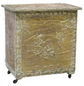 DUTCH BRASS-CLAD REPOUSSE ALLE