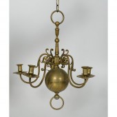 Dutch Brass Five Arm Chandelie