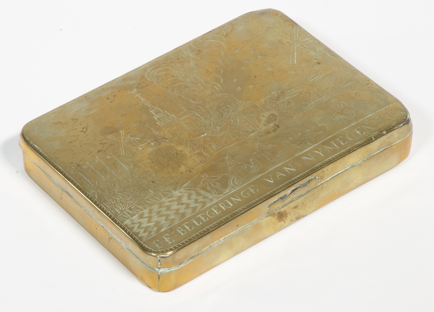 DUTCH BRASS TOBACCO BOX Rectangular