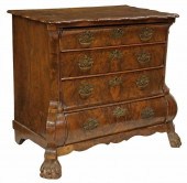 DUTCH BURLWOOD 4-DRAWER BOMBE