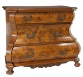 DUTCH BURLWOOD BOMBE THREE-DRA