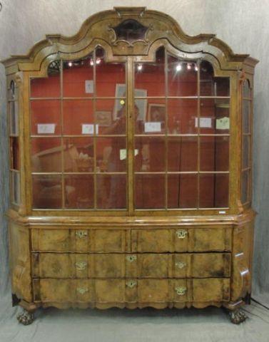 Dutch Burlwood China Cabinet. As