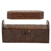 DUTCH CARVED OAK BOX & ANGLO-I