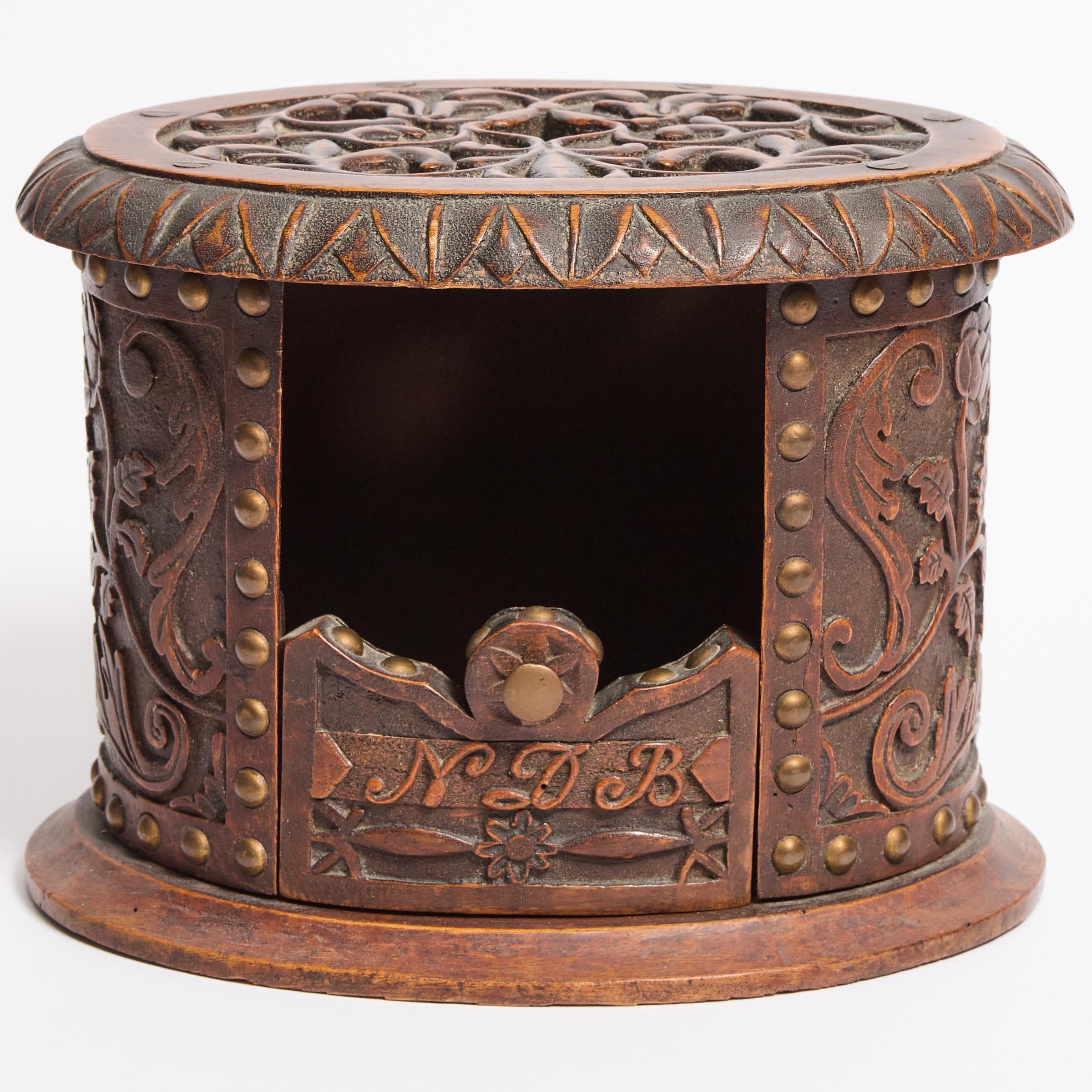 Dutch Carved Oak Oval Foot