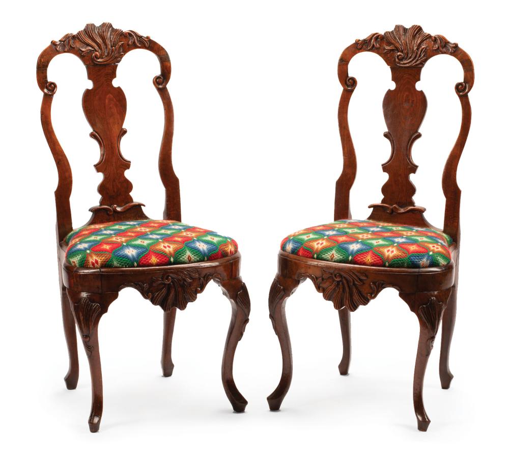 DUTCH COLONIAL CARVED MAHOGANY SIDE