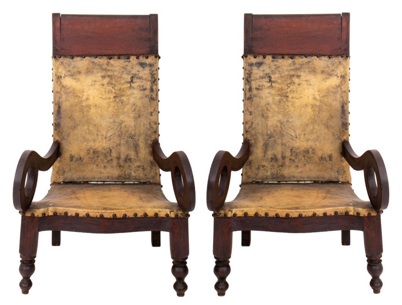 DUTCH COLONIAL TEAK ARM CHAIRS,
