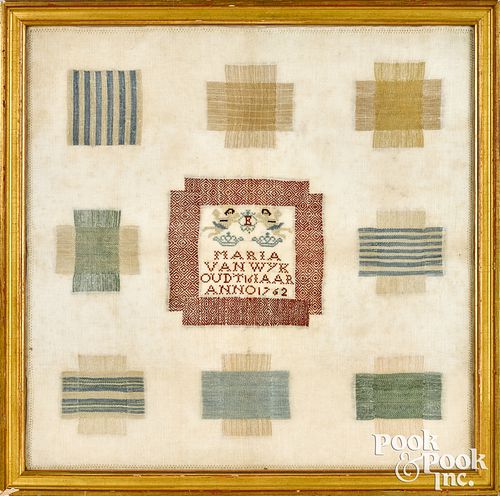 DUTCH DARNING SAMPLER, DATED