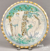 DUTCH DELFT ADAM AND EVE PLATE