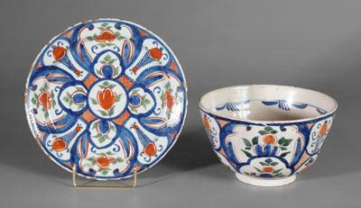 Dutch Delft bowl, plate: