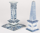 DUTCH DELFT CANDLESTICK, 19TH