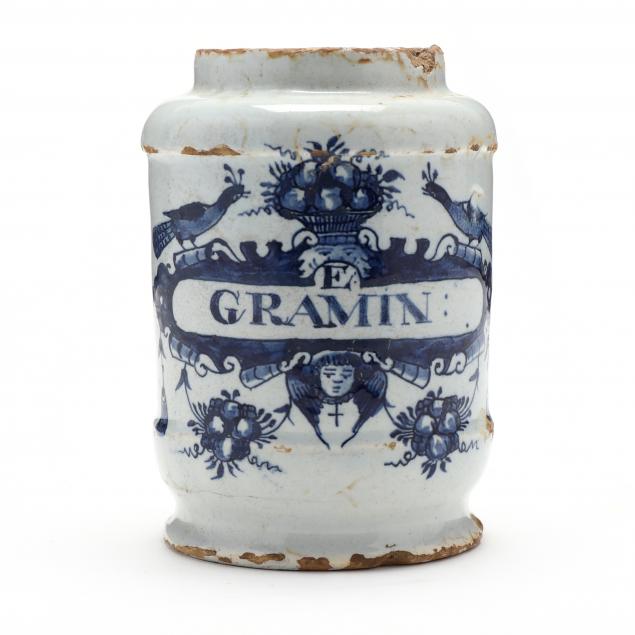 DUTCH DELFT DRUG JAR  Circa 1730,