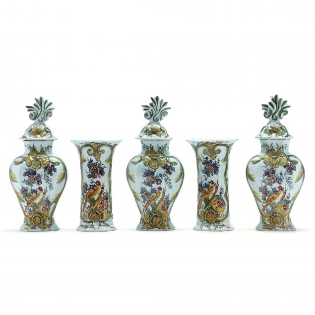 DUTCH DELFT FIVE PIECE MANTEL