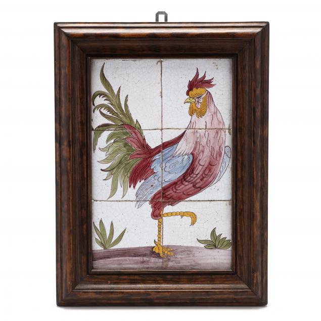 DUTCH DELFT PETIT FEU TILE PANEL OF