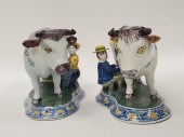DUTCH DELFT POLYCHROME COW MIL