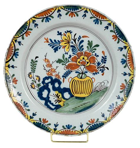 DUTCH DELFT POLYCHROME FLORAL
