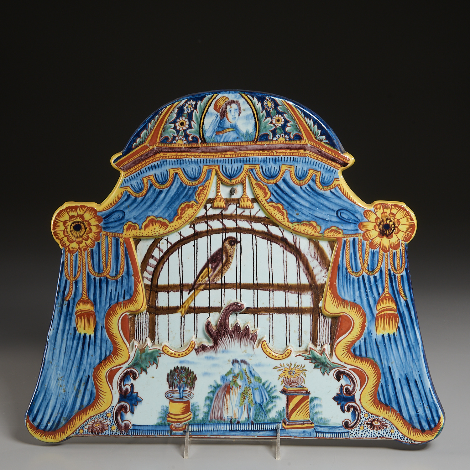 DUTCH DELFT POLYCHROME-PAINTED