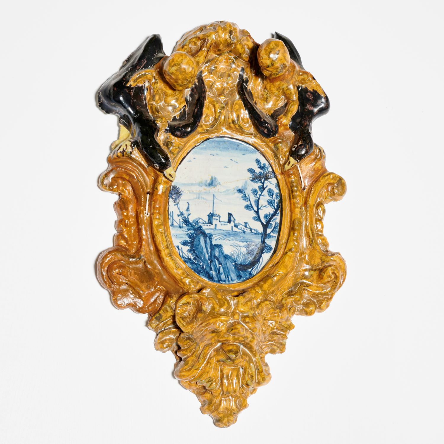 DUTCH DELFT POLYCHROME SHAPED