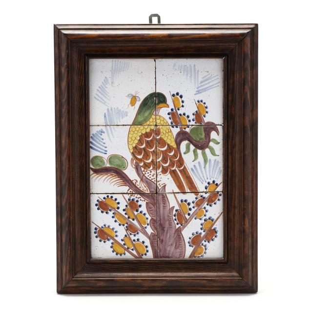 DUTCH DELFT POLYCHROME TILE PANEL
