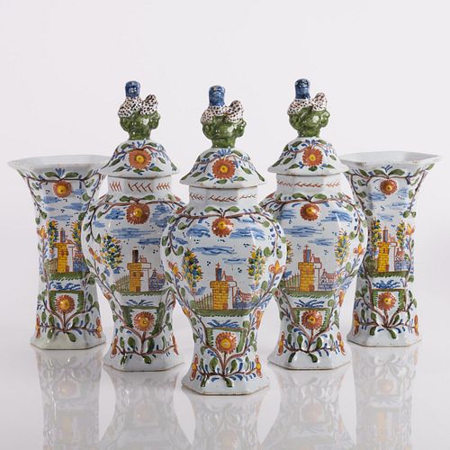 DUTCH DELFT POLYCHROMED FIVE