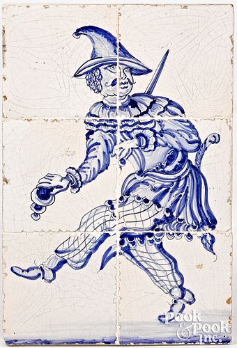DUTCH DELFT SIX-TILE PLAQUE, 18TH