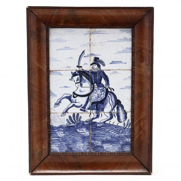 DUTCH DELFT TILE PANEL OF MILITIA