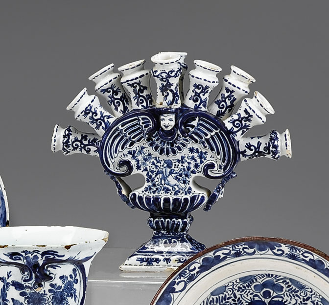 Dutch Delft tulip vase    late 19th
