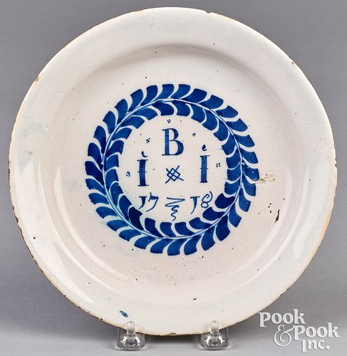 DUTCH DELFTWARE MARRIAGE PLATEDutch