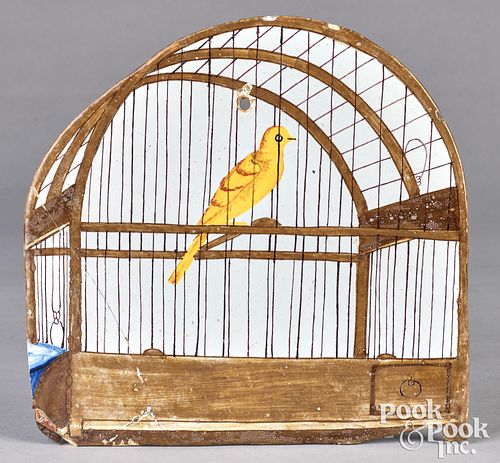 DUTCH DELFTWARE PLAQUE OF A BIRD IN