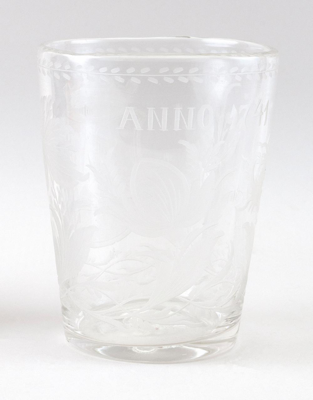 DUTCH ETCHED AND BLOWN FLIP-TYPE